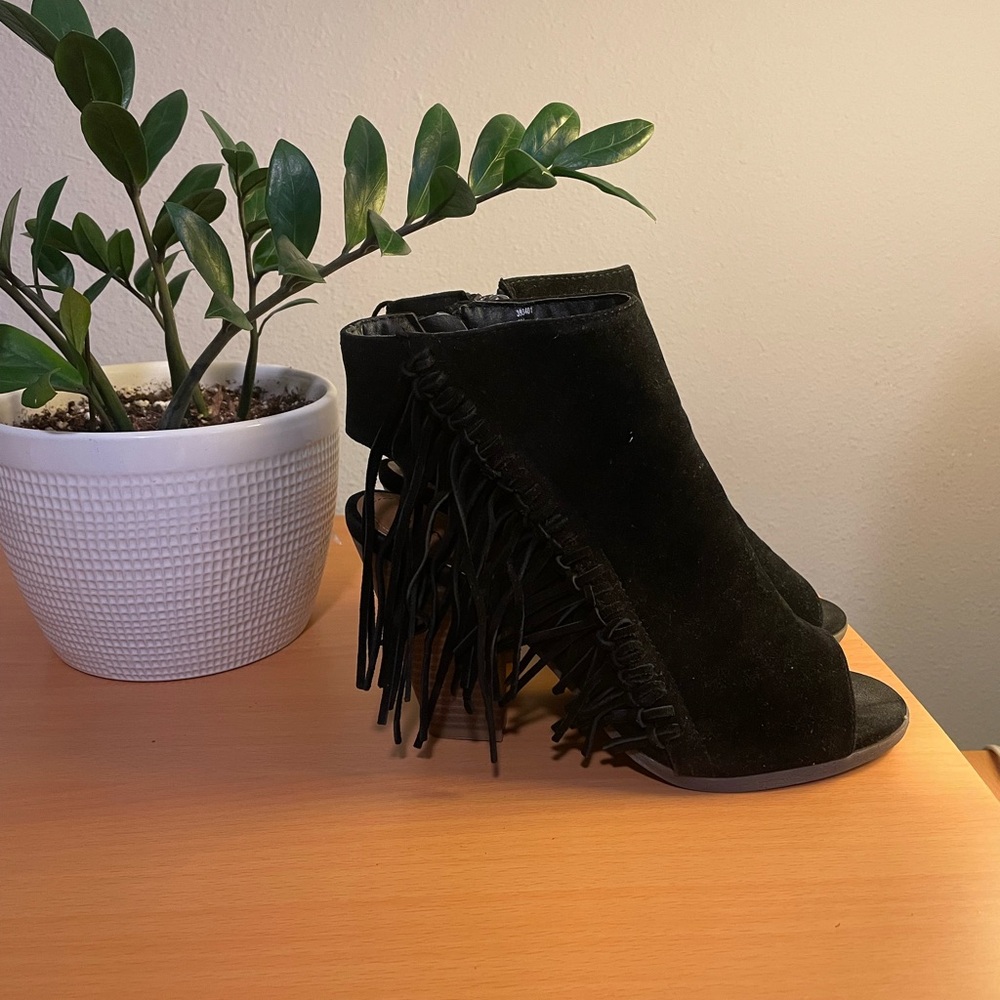 Elegant Black Women's Peep-Toe Booties
